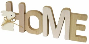 Inscripție din lemn HOME cu iepuraș, 21,5 x 7,5 x3 cm