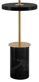 Veioză neagră LED cu intensitate reglabilă din marmură cu abajur din metal (înălțime 25,5 cm) Asteria Move Mini – UMAGE