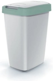 Coș de gunoi cu capac colorat, 12 l, verde/gri