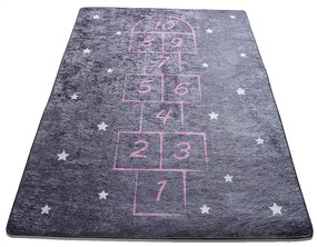 Covor pentru copii Hopscotch Gri inchis 100X160 cm