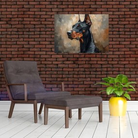 Tablou pe sticlă - Portretul lui Dobrman (70x50 cm)