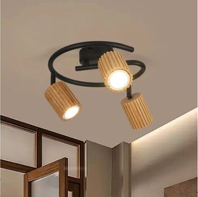 Brilagi - Spot MODERN WOOD 3xGU10/8W/230V lemn/negru