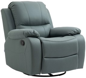 HOMCOM Relaxsessel cu înclinare până la 135°, rotire la 360 de grade, 93 cm x 100 cm x 98 cm, cadru din oțel, Verde | Aosom Romania