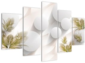 Tablou - 3D cercuri cu flori (150x105 cm)