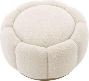 Taburete ottoman design elegant LUX Inger, boucle crem 115620 HZ