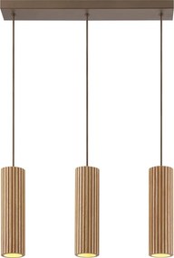 Brilliant - Lustră suspendată cu cablu LAKEWOOD 3xGU10/10W/230V maro