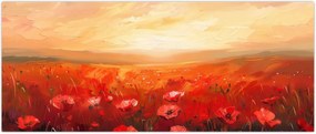 Tablou - Câmp de maci (120x50 cm)