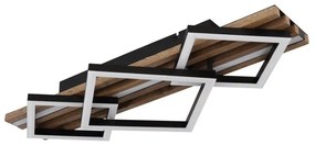 Plafoniera LED riflaj MDF cu efect de lemn OBRIEN