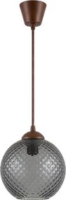 Brilagi - Lustră LED pe cablu R GLASS 1xE27/60W/230V Ø 18 cm maro/gri fumuriu