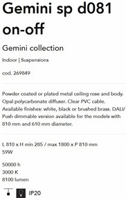 Lustra LED suspendata design circular GEMINI SP D081 OTTONE