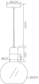 Lustră pe cablu JULIUS 1xE27/40W/230V Lucide 34438/28/65
