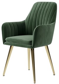 Scaun verde pentru bucătărie, soft, cu cotieră , în stil art nouveau - 2 buc. Deprimo j040379-verde by Deprimo
