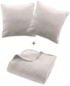 Set cuvertură și față de pernă crem din catifea 240x260 cm Solange – douceur d'intérieur