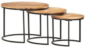 vidaXL Mese suprapuse, 3 buc., lemn masiv de acacia