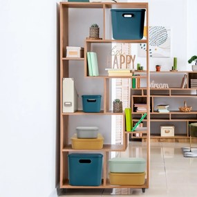 Cutie de depozitare gri din plastic cu capac 35,5x25,5x23 cm – Homéa