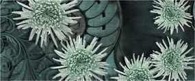Tablou - Flori verzi (120x50 cm)