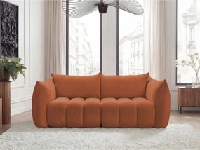 Canapea portocalie cu tapițerie din țesătură bouclé 234 cm Azra – Bobochic Paris