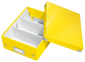 Cutie de depozitare din carton cu capac galbenă Click&Store - Leitz