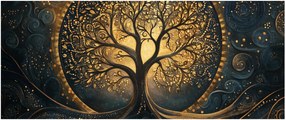 Tablou – Arbore cu aură aurie (120x50 cm)