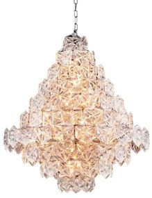 Candelabru design LUX Hermitage L nickel/ sticla clara 110012 HZ