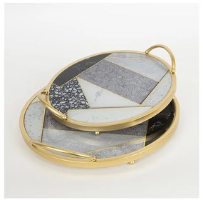 SET 2x tavă decorativă d. 35/30 cm auriu