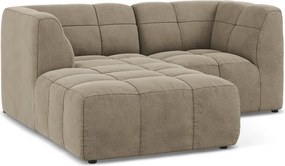 Colțar maro cu tapițerie din catifea (cu colț pe partea stângă/cu șezlong) Aloha – Makamii