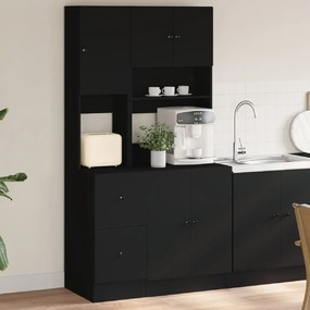 3276533 vidaXL Dulap de bucătărie, negru, 95x50x180 cm, lemn prelucrat