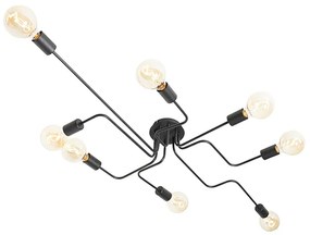 Plafoniera de design neagră 8 lumini - Facile