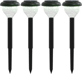 vidaXL Lămpi solare alei cu țăruși de pământ 4 buc., alb cald și RGB