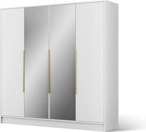 Dulap Lunara Hinged – cu oglindă – 200x51x200 cm – Alb