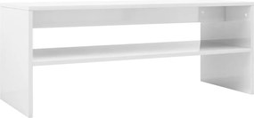 vidaXL Măsuță de cafea, alb extralucios, 100x40x40 cm, lemn prelucrat