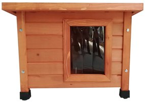 Pet Casa de pisici de exterior, maro, 57x45x43 cm, lemn