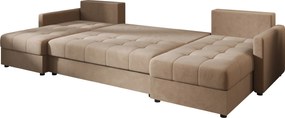 Canapea extensibila in forma de U VENORIA 285x146 cm, bej + 2 perne GRATIS