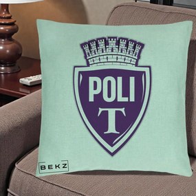 Perna Personalizata Poli Timisoara Fotbal, 40x40 cm, Verde Menta, Husa Detasabila, Perna Inclusa, BEKZ®