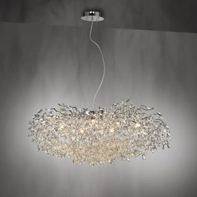 Lustra suspendata design magnific RICICLE crom, 50x120cm