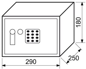 Seif pentru mobilă RS 18, încuietoare electrică, gri