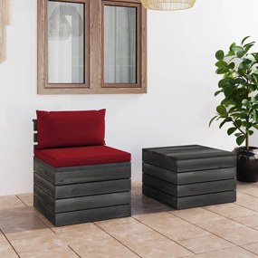 3061668 vidaXL Set mobilier grădină din paleți, 2 piese, cu perne, lemn de pin