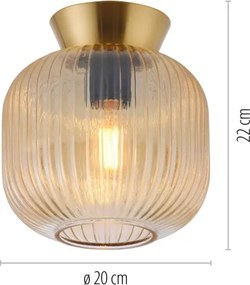 Schöner Wohnen Plafonieră NAMI 13574-27, 1x E27/25W/230V, Ø 20 cm, auriu/bej