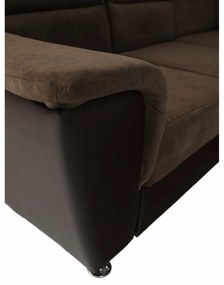 Colţar, piele ecologică maro/material textil maro, SANTIAGO U MARE