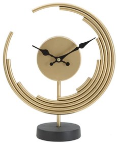 Ceas decorativ de masa auriu din metal, 25x10x30 cm, Moon Mauro Ferretti
