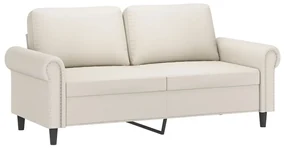 349126 vidaXL Canapea cu 2 locuri, crem, 140 cm, piele ecologică
