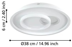 Plafonieră LED Eglo 901246 TIRIOLO 1xLED/14W/230V + 1xLED/8,5W alb