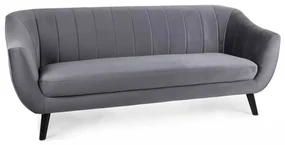 Canapea Elite Velvet, trei locuri, gri