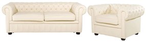 Set de ședere CHICHESTER (piele) (bej) (pentru 4 persoane). 1019056