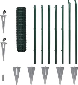 vidaXL Euro gard, verde, 10 x 1,2 m, oțel