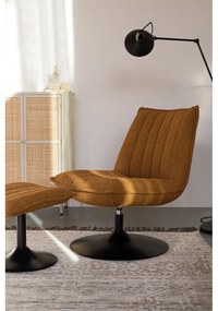 Fotoliu galben ocru cu tapițerie din stofă bouclé Jax – White Label