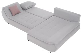 Set canapea, gri deschis / roz pudră, material textil, dreapta, BRATO