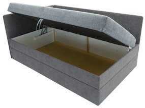 Pat matrimonial 110 cm Optoman (gri închis) (cu somieră și saltea) (cu sp. depozitare). 1098581