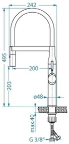 Baterie de chiuvetă cu pipă flexibilă și cap de duș ALVEUS 1150893 MIRAGE 49,5 cm