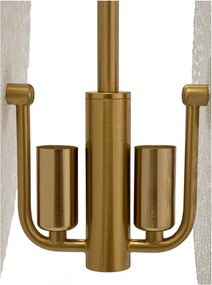 Lustră aurie cu abajur din sticlă Glass – Mauro Ferretti